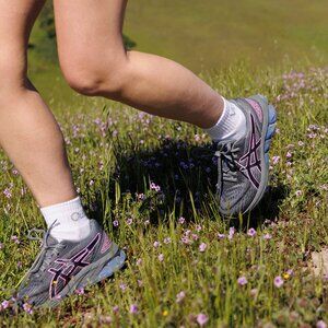 USED Women's Asics Gel-Quantum 180 VII Steel Grey/Bubblegum 6.5